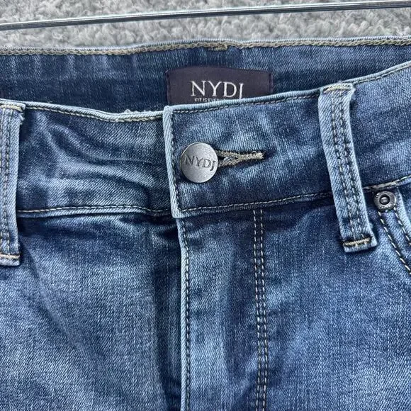 NYDJ Marilyn Straight Leg Jeans Womens 8 Blue Lift Tuck Technology Stretch Denim - Picture 10 of 12